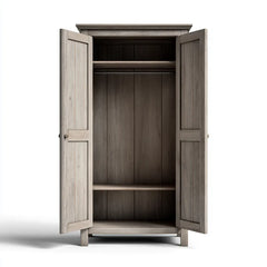 Szafa 2-drzwi szary 90 x 55 x 190 cm lite drewno sosnowe prostokątne