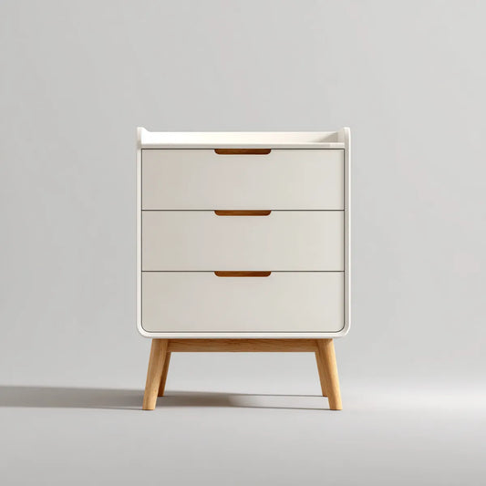 Przewijak, Szafka na pakowanie z 3 szufladami Białe drewno naturalne 80 x 50 x 90 cm MDF drewno lite prostokątne