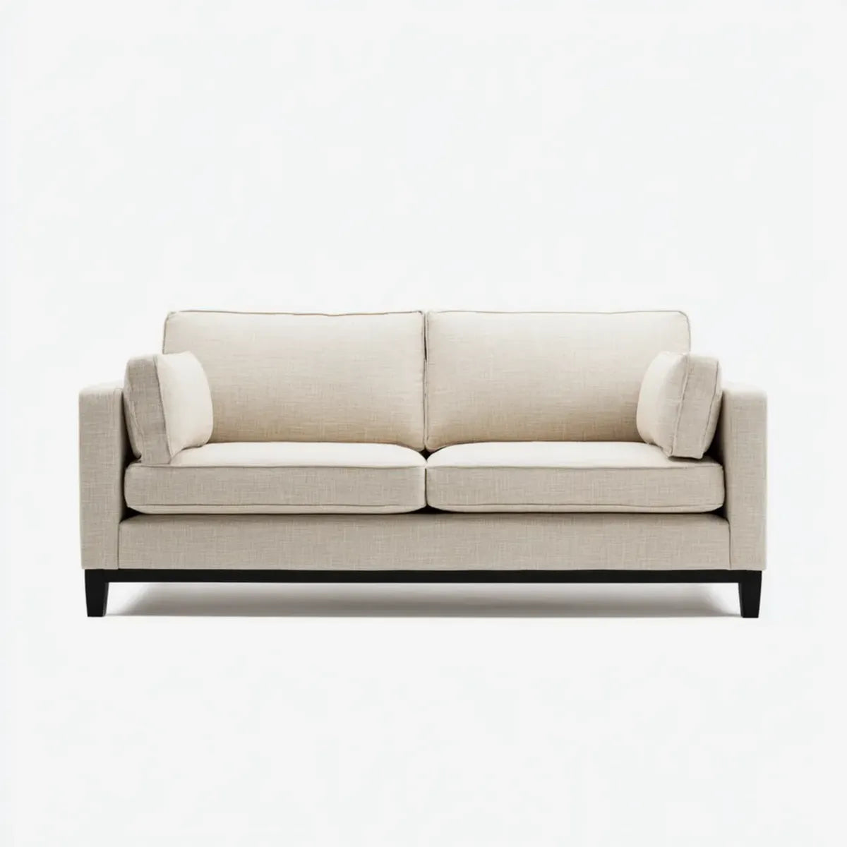 Sofa 2 beżowe poliestrowe fotele z podłokietnikami 180 x 85 x 85 cm